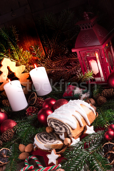 Christmas poppy seed cake Stock photo © Dar1930