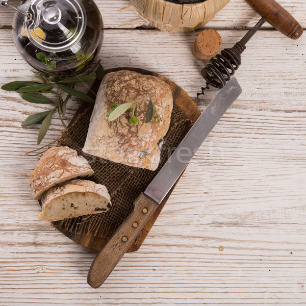 home-made olive ciabatta Stock photo © Dar1930