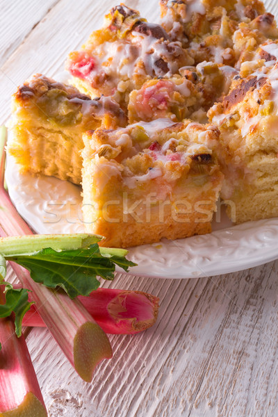 Rhubarbe tarte alimentaire dîner déjeuner cuisson [[stock_photo]] © Dar1930