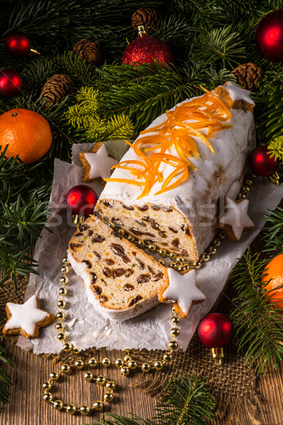 Christmas Stollen with orange julienne Stock photo © Dar1930