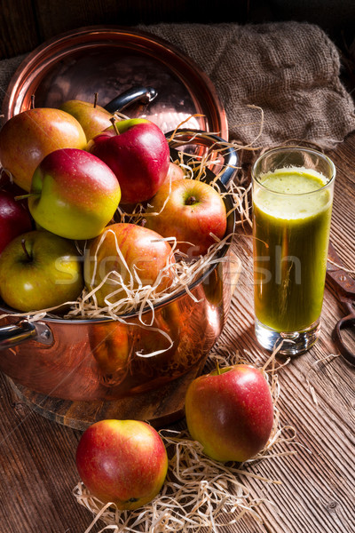 Foto stock: Frescos · manzana · jardín · verde · grupo · rojo