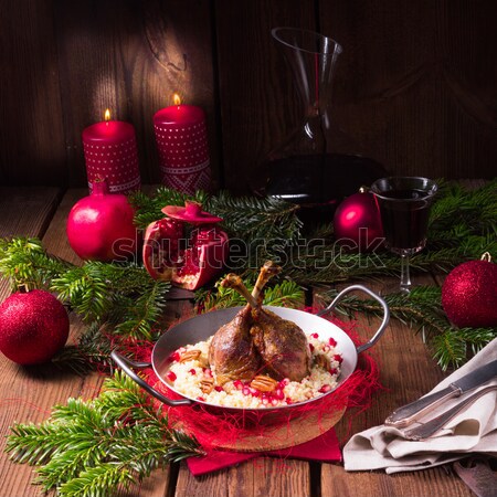 Kırmızı çorba mutfak akşam yemeği sıcak Noel Stok fotoğraf © Dar1930