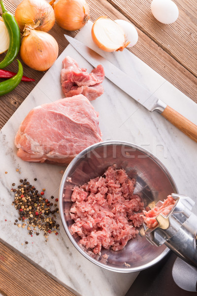 Carne abstrato fundo cozinha verde Foto stock © Dar1930