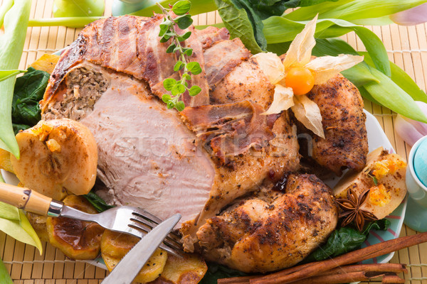 Stock photo: roasted turkey