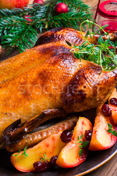 Stockfoto: Christmas · eend · vruchten · Rood · vlees · koken