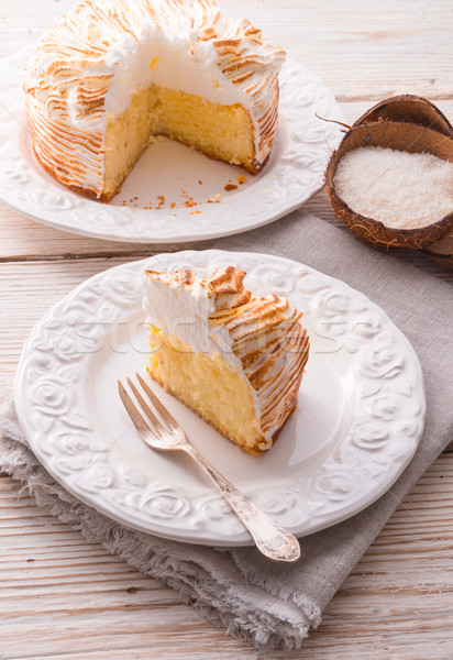 Cheesecake with Swiss meringue Stock photo © Dar1930