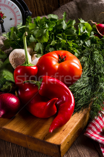 Sebze tablet kırmızı pazar salata bitki Stok fotoğraf © Dar1930