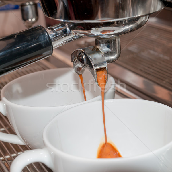 Espresso maszyny działalności czarny kubek stali Zdjęcia stock © Dar1930