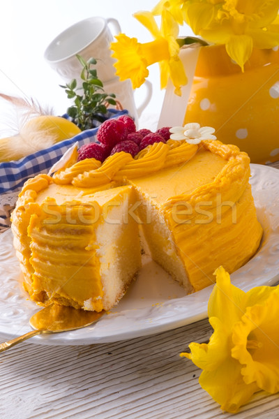 Huevo torta gafas queso postre Foto stock © Dar1930