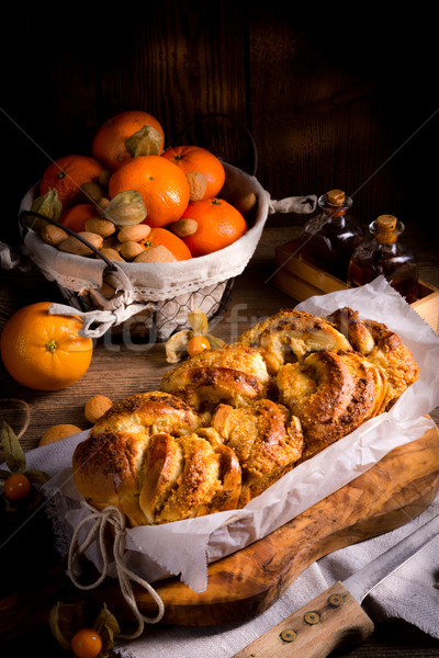 Zdjęcia stock: Drożdże · ciasto · pomarańczowy · zimą · chleba · ser