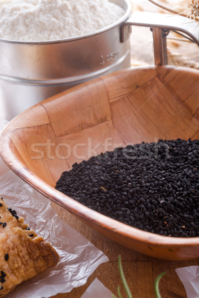 Negru chimion fundal asiatic gătit macro Imagine de stoc © Dar1930