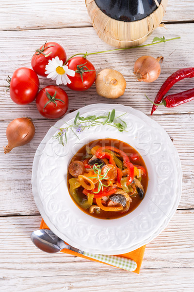 Foto d'archivio: Ungherese · alimentare · verde · rosso · pomodoro · carota