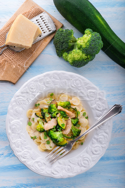 Farfalle pasta with zucchini and broccoli Stock photo © Dar1930