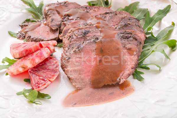 crunchy duck's breast with orange and rucola Stock photo © Dar1930