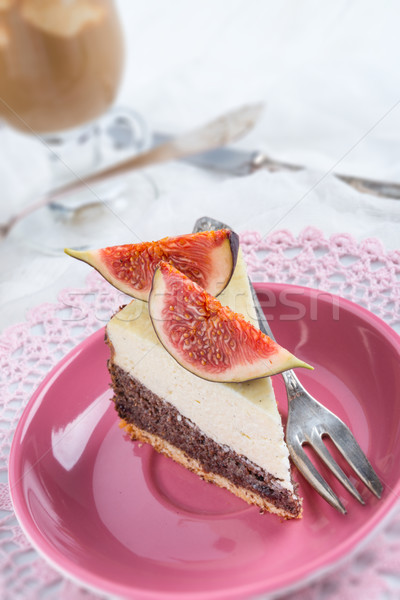 with figs poppy seed cheesecake Stock photo © Dar1930