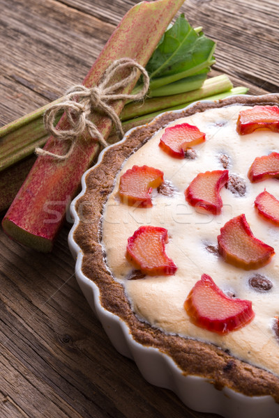 Rhubarbe tarte feuille jardin santé cuisine [[stock_photo]] © Dar1930