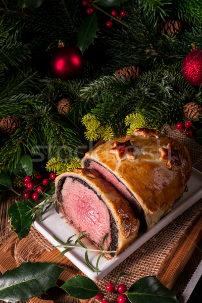 Carne de vacuno Wellington advenimiento creación alimentos cena Foto stock © Dar1930