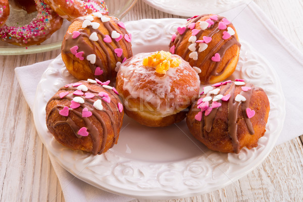 bismarck doughnuts on a plate Stock photo © Dar1930