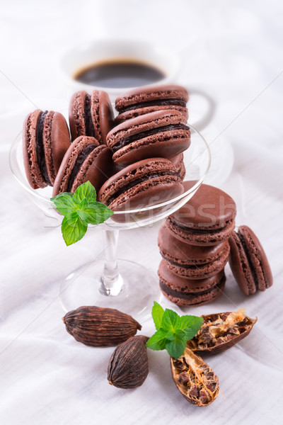 çikolata macarons kakule gıda bar şeker Stok fotoğraf © Dar1930