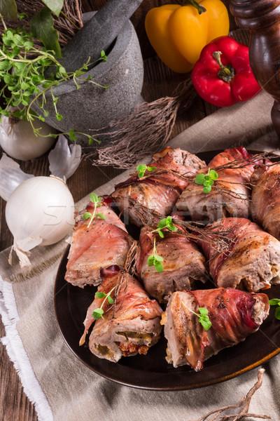 stuffed pork tenderloin Stock photo © Dar1930