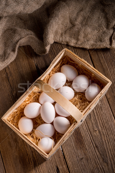 Huevos cesta hierba fondo arte pollo Foto stock © Dar1930