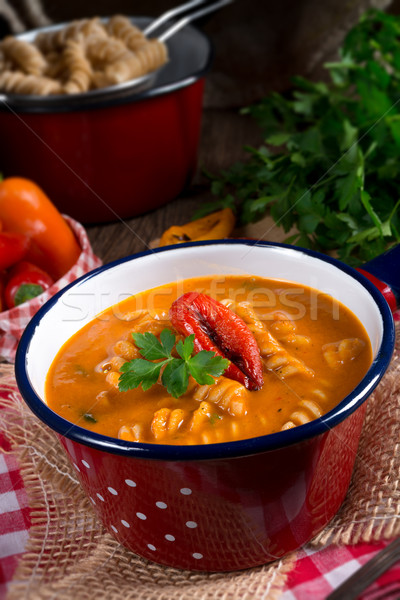 Stockfoto: Peper · soep · vol · graan · gezondheid