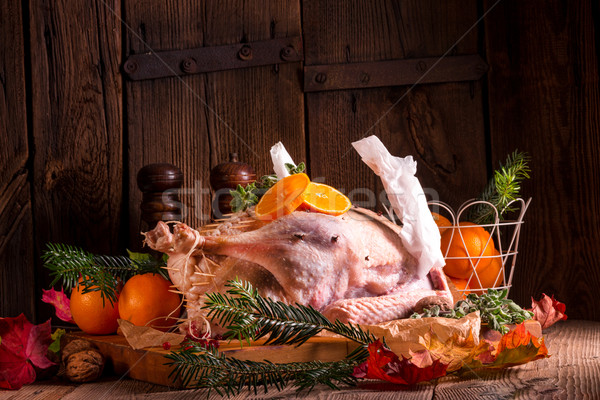 Raw goose in marinade Stock photo © Dar1930