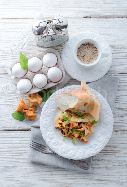 have breakfast omelette with chanterelles Stock photo © Dar1930