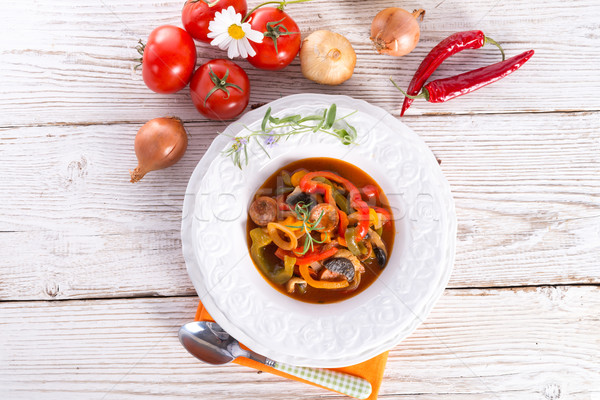 Photo stock: Hongrois · alimentaire · vert · rouge · tomate · carotte