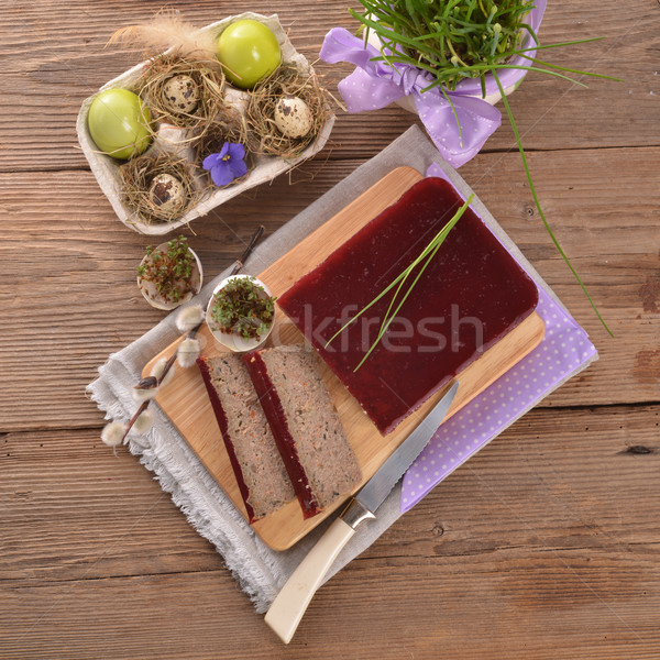 Foto stock: Torta · cogumelos · verde · jantar