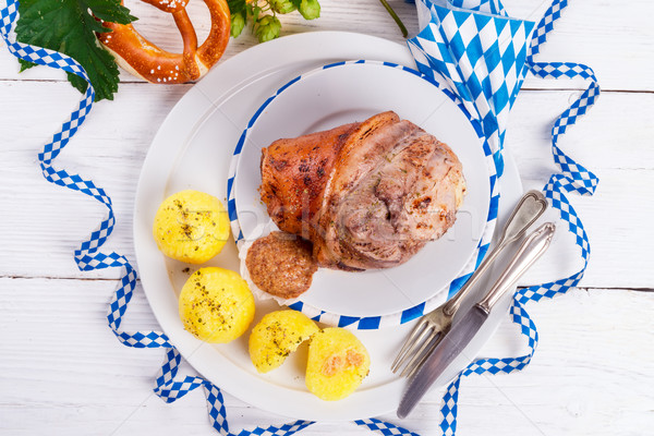 Schweinshaxe - pork knuckle on Bavarian Stock photo © Dar1930