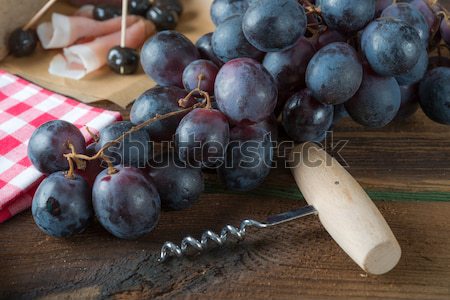 ham to olive bunches of grapes Stock photo © Dar1930