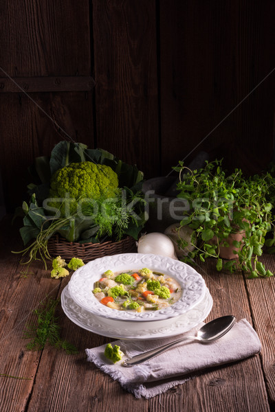 green cauliflower vegetable soup Stock photo © Dar1930