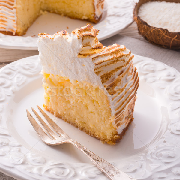 Cheesecake with Swiss meringue Stock photo © Dar1930