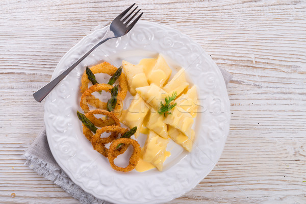 Onion ring white potato dumpling Stock photo © Dar1930