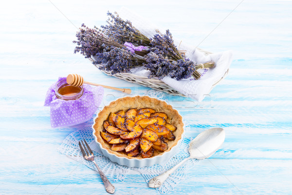 Nectarine tarte with lavender and honey Stock photo © Dar1930