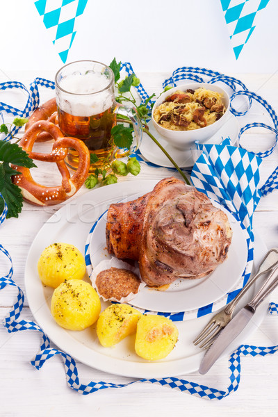 Schweinshaxe - pork knuckle on Bavarian Stock photo © Dar1930