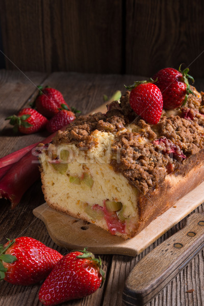 Ruibarbo torta alimentos madera verano rojo Foto stock © Dar1930