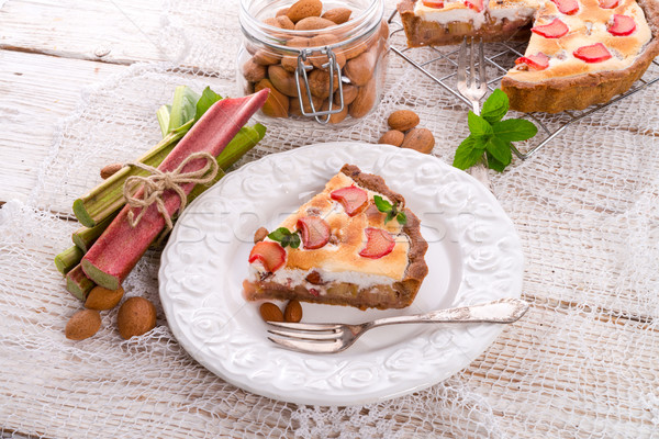 Rhubarbe gâteaux fruits gâteau table [[stock_photo]] © Dar1930