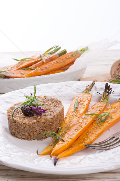 Wheat groats  and Caramelized carrots  Stock photo © Dar1930