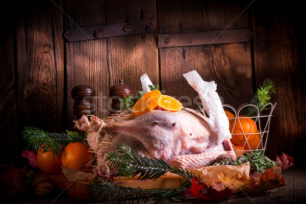 Raw goose in marinade Stock photo © Dar1930