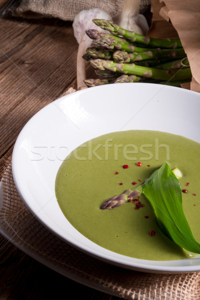 Szparagów zupa wiosną lasu tle roślin Zdjęcia stock © Dar1930