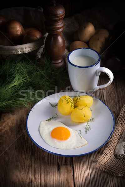 Ziemniaczanej żywności lata restauracji zielone obiad Zdjęcia stock © Dar1930