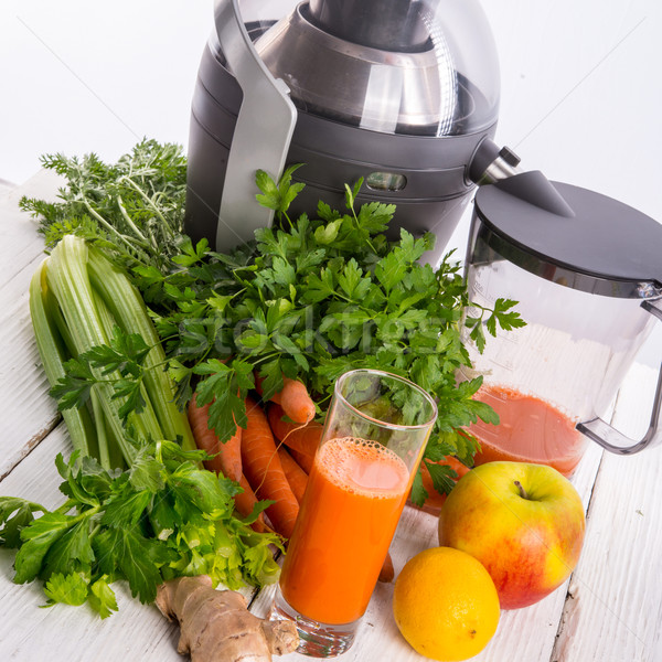 Stockfoto: Vers · plantaardige · glas · gezondheid · achtergrond · keuken