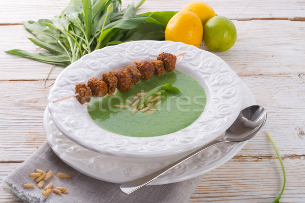 Сток-фото: чеснока · суп · продовольствие · древесины · лист