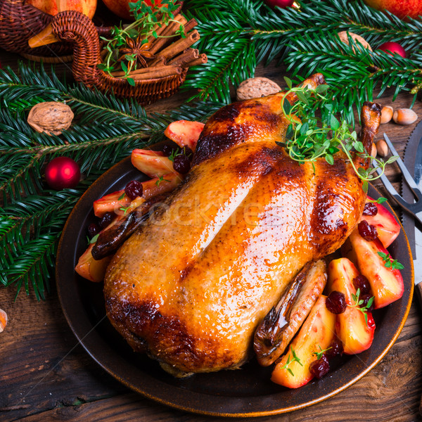 Stockfoto: Eend · borst · voedsel · restaurant · vogel · Rood