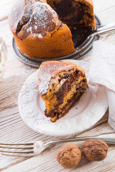 Marmo torta caffè cioccolato uova nero Foto d'archivio © Dar1930