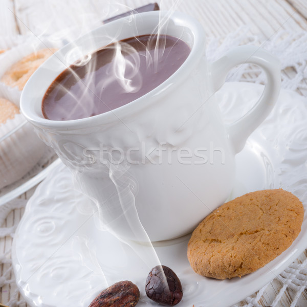 Chocolat chaud cookie alimentaire bonbons déjeuner tasse [[stock_photo]] © Dar1930