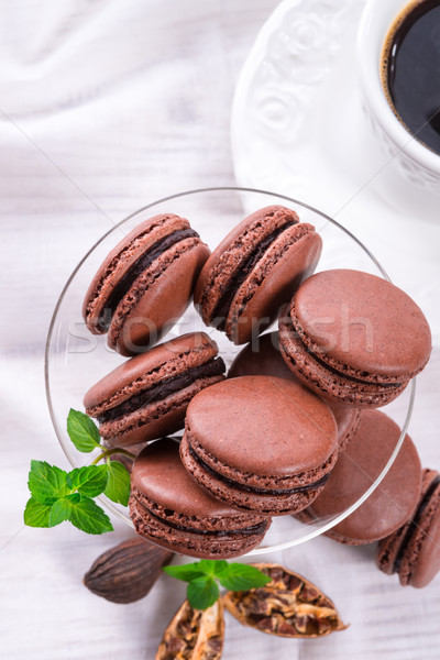 çikolata macarons kakule gıda bar şeker Stok fotoğraf © Dar1930
