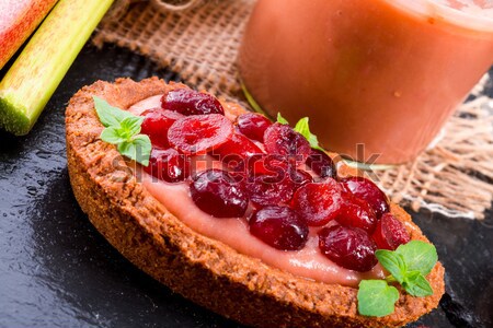 Rhabarber Obst grünen Platte Essen Stock foto © Dar1930